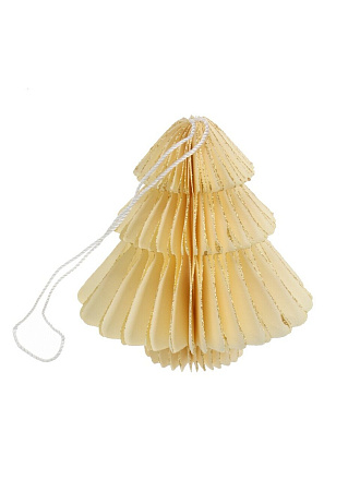 Елочное украшение Елка, бежевый с блеском, бумага, Y4-8530