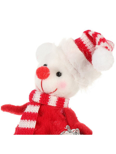 Фигурка декоративная Мышка, 22 см, красно-белая, Y4-8433