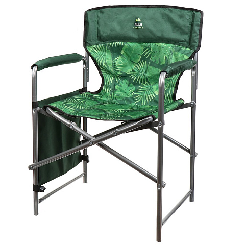 Кресло складное 44х47х82 см, тропические листья, ткань водоотталкивающая, с карманом, 120 кг, Nika, КС2/2