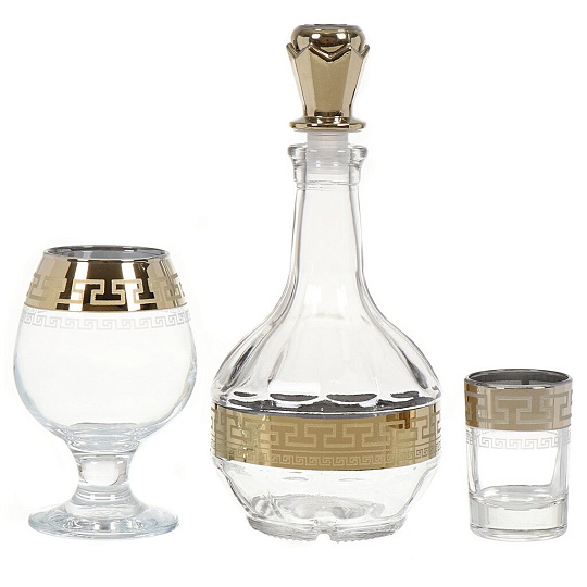 Набор для спиртного 13 предметов, стекло, графин 500 мл, фужер для коньяка 6 шт, стопка 50 мл 6 шт, Гиггласс, Нэро, GN02/01+GN1022/06+GN44483