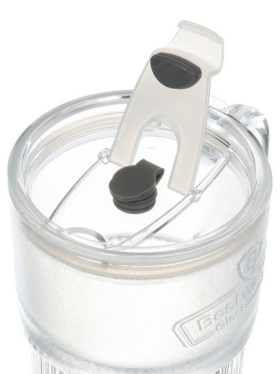 Стакан 450 мл, стекло, с трубочкой, прозрачный, B060515