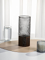 Ваза стекло, настольная, 26х10 см, Лофт, Y4-11069, цилиндр, мозаика, с подставкая, серая