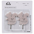 Крючок самоклеящийся, 2 шт, 5.5х8.5 см, пластик, в ассортименте, Белка, Y9-210, блистер