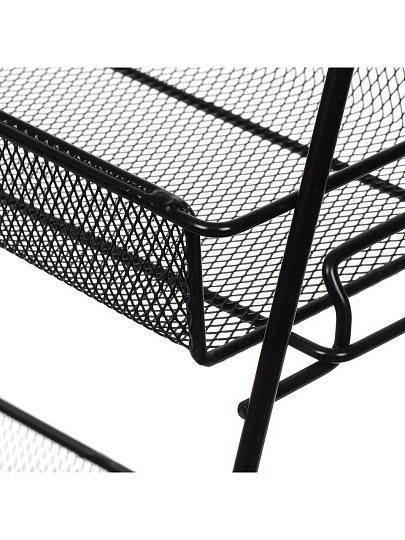 Полка для ванной металл, настольная, 2 яруса, прямая, 36х17х33 см, Y9-236