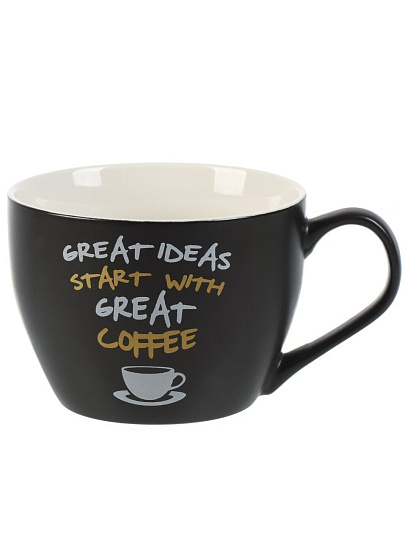 Кружка керамика, 430 мл, Блэк кофе, B060780, в ассортименте