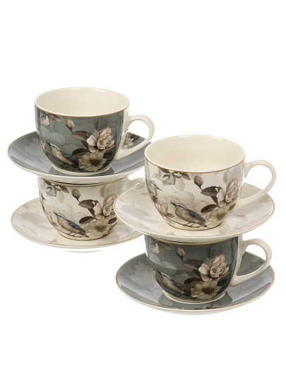 Набор чайный фарфор, 8 предметов, на 4 персоны, 280 мл, Lefard, Bohemian birds, 87-354