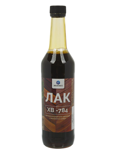 Лак Класс, ХВ-784, глянцевый, перхлорвиниловый, янтарь, для внутренних и наружных работ, 0.5 л