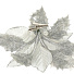 Елочное украшение Пуансеттия, серебро ажур, 15 см, на прищепке, Y4-3008 - фото 2