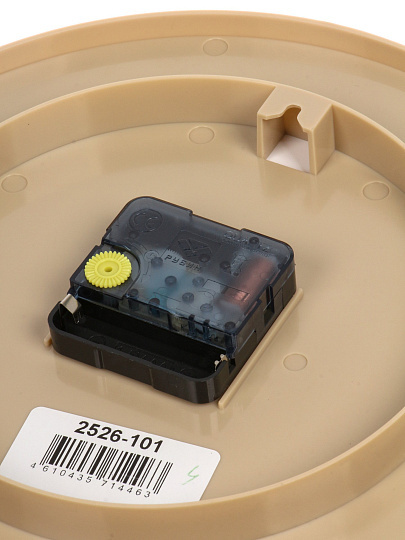 Часы настенные, кварцевые, 25 см, основание бежевое, круглые, Рубин, Цветы, 2526-101