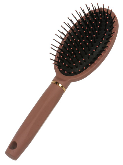 Расческа массажная, 23.5х6,5 см, овальная, беж-чер, A100078