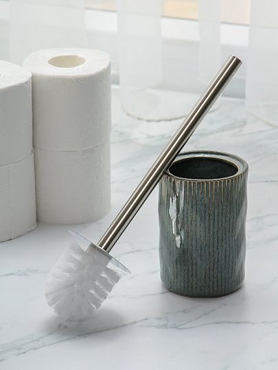 Ерш для туалета напольный, керамика, голубой перламутр, Y4-9843