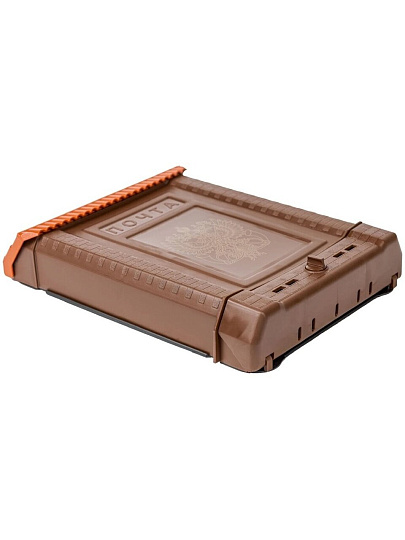 Ящик почтовый пластиковый замок, Цикл, Премиум, 6125-00, коричневый, c орлом, c декоративной накладкой