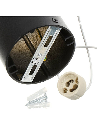 Светильник светодиодный, JazzWay, PDL-R 14080, 50 Вт, GU10, IP20, 8х8х14 см, 230 В, черный, золотой, 5031364