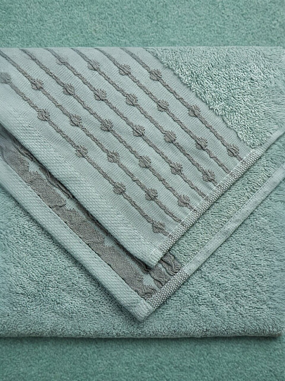Полотенце банное 70х140 см, 100% хлопок, 470 г/м2, Дафна, ментол, Узбекистан, 5320470140
