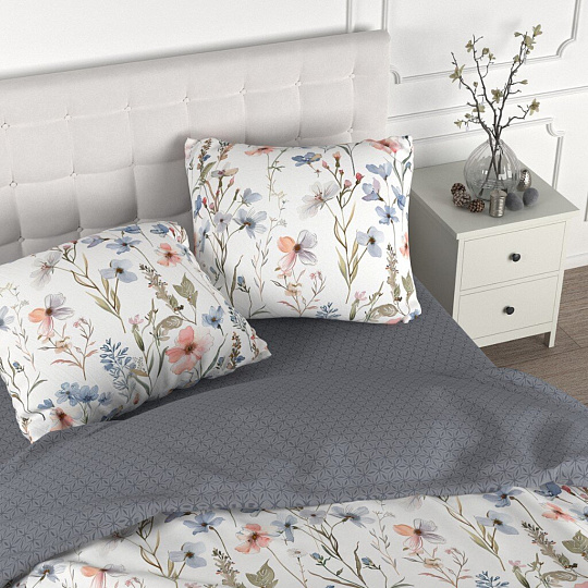 Постельное белье 2-спальное, простыня 215х240 см, 2 наволочки 70х70 см, пододеяльник 175х215 см, Для Snoff, сатин, Валета