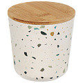 Банка для сыпучих продуктов, бамбук, 10.5х10.5 см, с крышкой, Тераццо, Y4-4355, бежевая - фото 2