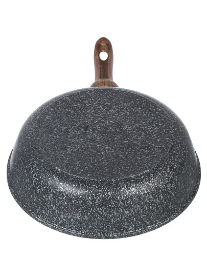 Сковорода литой алюминий, 24 см, антипригарное покрытие, Горница, Гармония Мрамор, с крышкой, с2452мр