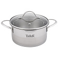 Кастрюля нержавеющая сталь, 2.9 л, крышка стекло, Taller, Кэтлин, 7143, индукция