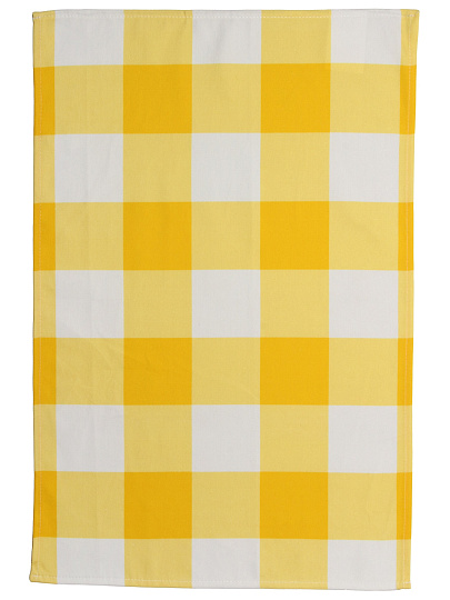 Полотенце кухонное 40х60 см, 100% хлопок, желтая клетка, Узбекистан, Узбекистан
