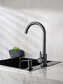Смеситель для кухни, РМС, с картриджем, черный, SUS124BLK-017F - фото 2