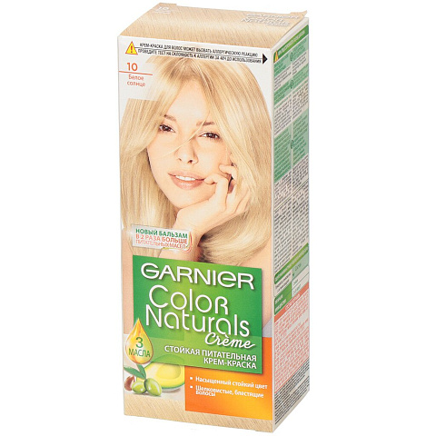 Краска для волос, Garnier, Color Naturals, 10, белое солнце