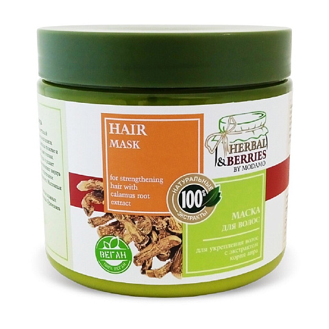 Маска для укрепления волос, Herbal&Berries, с экстрактом аира, 500 мл