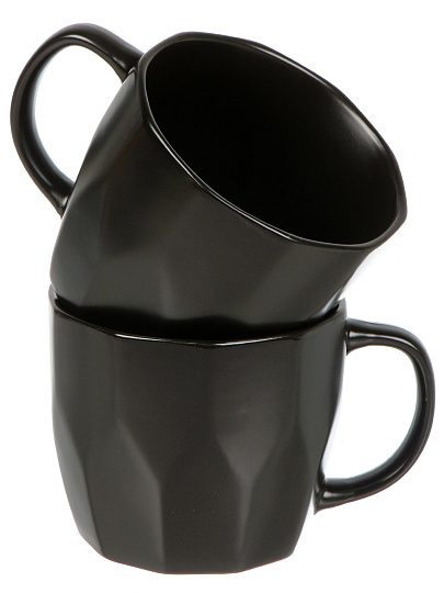 Кружка фарфор, 2 шт, 360 мл, Geometry Black, Atmosphere, AT-K3196