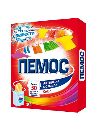 Стиральный порошок Пемос, 0.35 кг, автомат, для цветного белья, Color