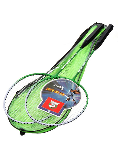Ракетки для бадминтона 2 шт, 65х20 см, металл, чехол, в ассортименте, Y9-300