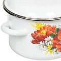 Кастрюля эмалированная сталь, 3 л, крышка сталь, цилиндрическая, СтальЭмаль, Пионы, 1RD181M, белоснежная, индукция - фото 3