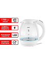 Чайник электрический JVC, JK-KE1514, белый, 1.7 л, 2200 Вт, скрытый нагревательный элемент, стекло - фото 4
