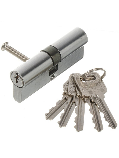 Замок врезной Зенит, ЗВ4-50.02, БП-00012840, ручка в комплекте, цилиндровый, серебро