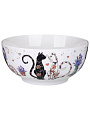Салатник фарфор, круглый, 15х7 см, 0.75 л, Лавандовые коты, Lefard, 425-169