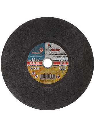 Круг отрезной по металлу, LugaAbrasiv, Extra, BF, диаметр 350х3 мм, посадочный диаметр 32 мм, зернистость A24, S 80 м/с, для стационарных станков