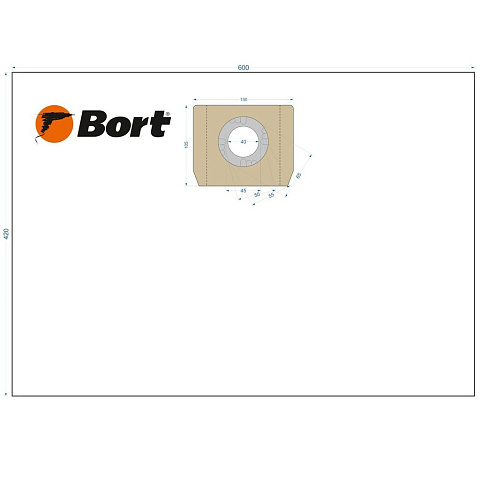 Комплект мешков пылесборных для пылесоса BORT BB-06U, 93411423