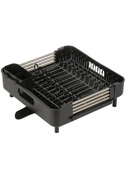 Сушилка для посуды, нержавеющая сталь, с поддоном, раздвижной, 49х34х12 см, B080029