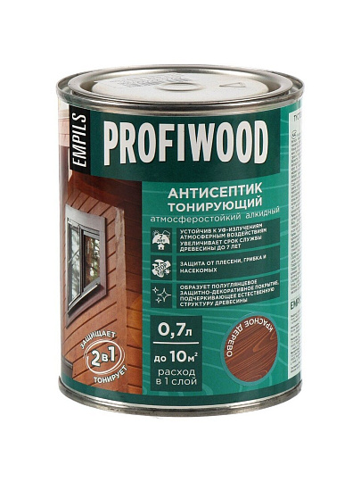 Антисептик Profiwood, для дерева, тонирующий, красное дерево, 0.6 кг