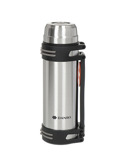 Термос нержавеющая сталь, 2 л, универсальная горловина, Daniks, колба нержавеющая сталь, серебристый, SL-200NGL