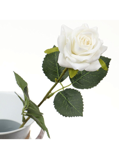 Цветок искусственный декоративный Роза, 40 см, белый, Y4-5264