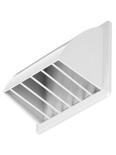 Выход стенной пластик, вытяжной, 175х175 мм, с обратным клапаном, с фланцем D120, белый, Event, 175К120ФВ бел