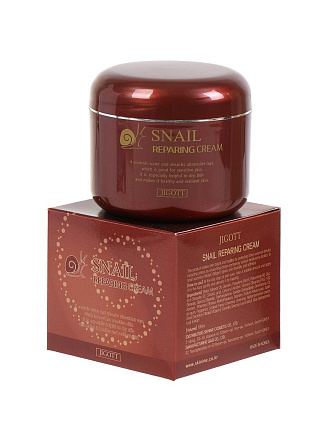 Крем для лица, Jigott, питательный, 20+, для всех типов кожи, 100 г, с муцином улитки