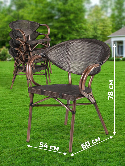 Мебель садовая Либерия, стол, 80х70 см, 4 стула, 54х60х78 см, C010102