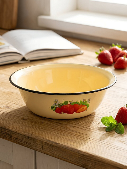 Миска эмалированная сталь, круглая, 28х11 см, 3.5 л, СтальЭмаль, 1с9с, в ассортименте