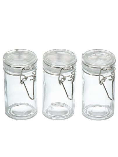 Банка для сып продуктов, стекло, 3 шт, 0.08 л, 4.5х8.5 см, с крыш, с ключ, Y4-11679