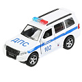 Машина Технопарк, Mitsubishi pajero полиция, 12 см, инерционная, открывающиеся двери, SB-17-61-MP-P(W)-WB - фото 2