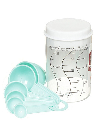 Стакан мерный 0.5 л, 6 мерных ложек, в ассортименте, Apollo, Gage, GAG-50