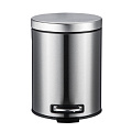 Контейнер для мусора металл, 12 л, круглый, без доводчика, педаль, сатин, Катунь, КТ-88-12С-БД