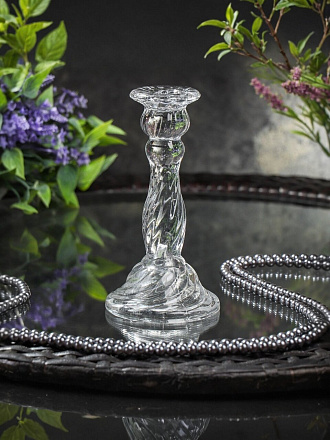 Подсвечник декоративный стекло, 1 свеча, 9х16 см, Y6-10436
