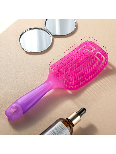 Расческа для волос, изогнутая большая, 80х260х35 мм, Studio style, Неон, 844169-4572