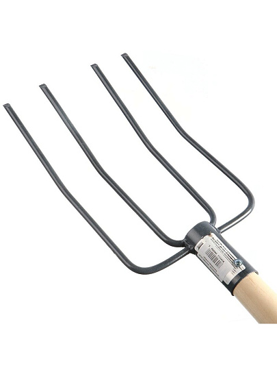 Вилы навозные, четырехрогие, черенок деревянный